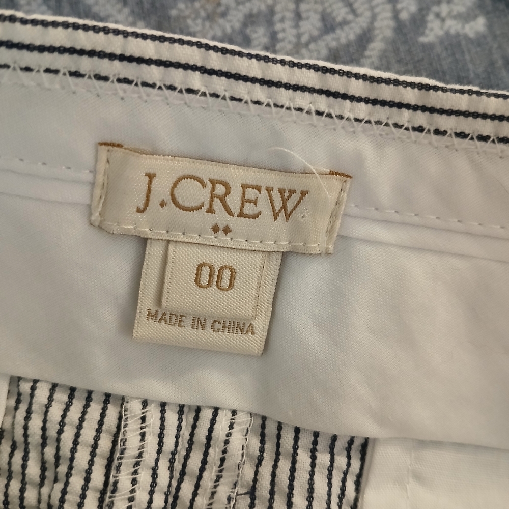 J Crew Women's 100% Cotton Gray Pinstripe Sailor Skirt Siize 00 - Picture 3 of 11